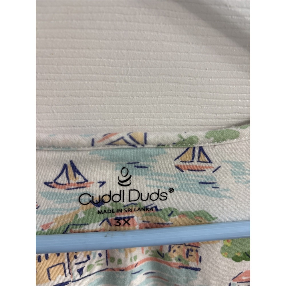 Cuddl Duds 2 Piece Pajama Lounge Set SZ 3XL Summer Seaside Beachy Graphic Print - Picture 3 of 8